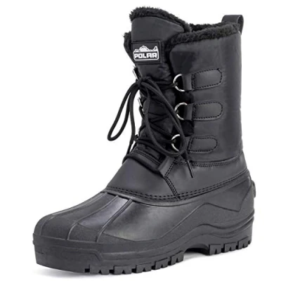 Immagine di Uomo Letame Allacciare Breve Nylon Pioggia Anatra Stivali BLK45 AYC0141
