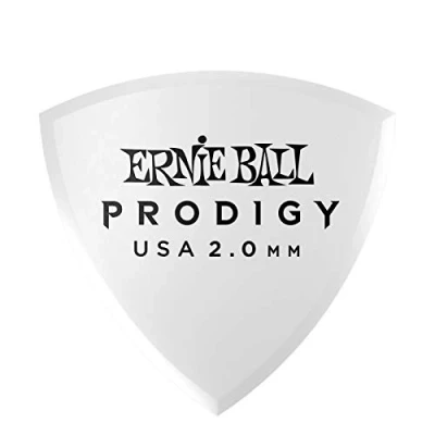 Immagine di Ernie Ball, Prodigy Shield, Plettri da 2,0 mm, colore bianco, confezione 6
