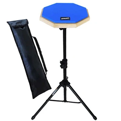 Immagine di Keepdrum Set pad per esercizio alla batteria, DP BL, colore: blu, allenamento con custodia