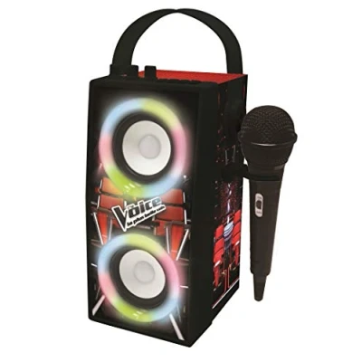Immagine di Lexibook The Voice Altoparlante Portatile Bluetooth con Microfono, Effetti di Luce, Karaoke, Wireless, USB, Scheda SD, Batteria Ricaricabile, Nero/Rosso, BTP180TVZ