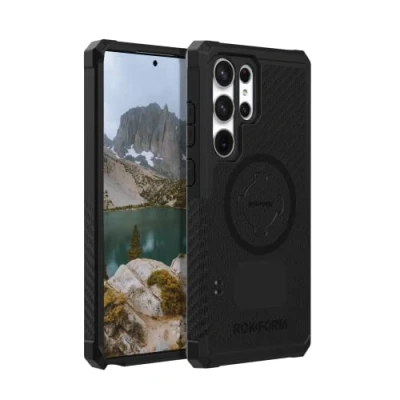 Immagine di Rokform custodia per Galaxy S23 Ultra, serie robusta, protettiva Samsung con chiusura a torsione RokLock, armatura di grado militare testata contro le cadute (nero)