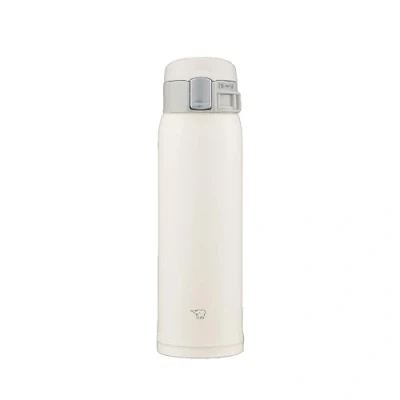 Immagine di Zojirushi SM SF48 WM Borraccia in acciaio inox, per bere direttamente, apertura con un solo tocco, 480 ml, colore: bianco chiaro