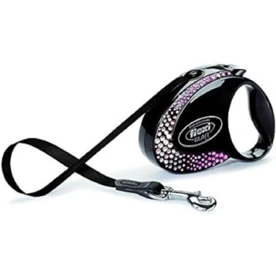 Immagine di flexi Glam Composizione Retrattile Nastro Piombo con Cristalli Swarovski