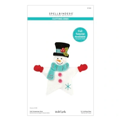 Immagine di Spellbinders Nicole Spohr Fustelle in Feltro a Forma di Pupazzo Neve con Stella incisa dalla Collezione Felt Stitch &amp; Create, Metallo, ONE