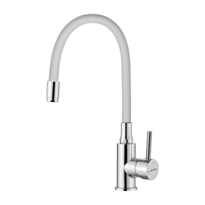 Immagine di GRIFEMA GRIFERÍA DE COCINA G4002 3 Rubinetto da Cucina Bianco con Beccuccio Universale Girevole, Miscelatore per (G3/8 Pollici), Cromo