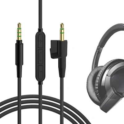 Immagine di Geekria QuickFit Audio Cavo con Microfono Compatibile Bose Around Ear AE2, AE2i, AE2w Cavo, 2.5mm Stereo Sostitutivo in linea e Controllo del volume(1.2m)