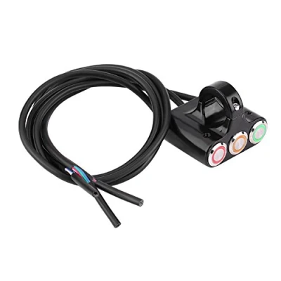 Immagine di 3 pulsanti interruttore manubrio moto ON/OFF con luce LED, del faro fendinebbia freno universale per 22 mm / (7/8&quot;)