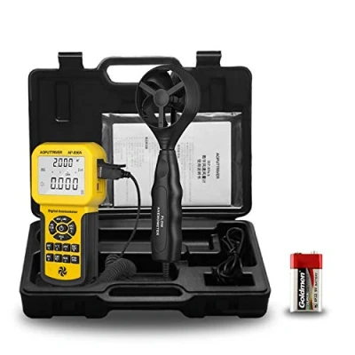 Immagine di AOPUTTRIVER Anemometro Digitale Portatile USB HVAC con Funzione di Retroilluminazione Massima/Minima/Media per la Misurazione della Temperatura del Flusso d&#039;Aria
