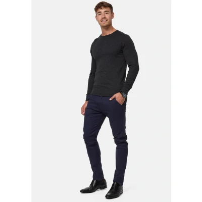 Immagine di Indicode Uomini Gamal Knit Sweater Maglione in 80% Cotone Charcoal Mix M