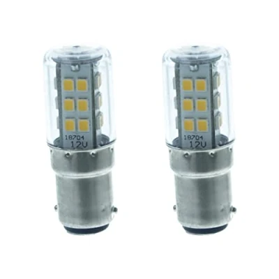 Immagine di 2 Pezzi Lampadine Led Per Barca, DC 12V e 24V, 4W 350 Lumen, 4W=40W, BA15D G18, BAY15D G18,5 (BA15D, Warm White 3000K)