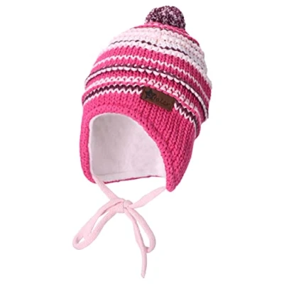 Immagine di Sterntaler GOTS Berretto con Pompon a Righe, Colore: Rosa, 43