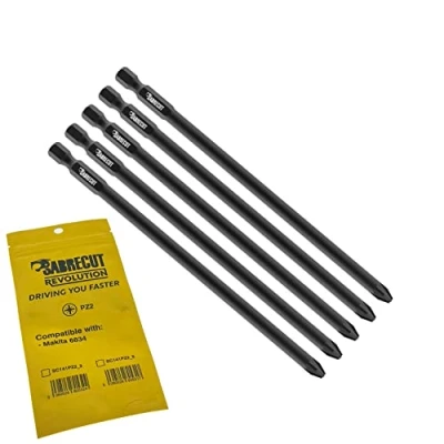 Immagine di 5 x SabreCut SC141PZ2_5 141 mm PZ2 compatibile con Makita 6834 P 66282 Autofeed per cartongesso fascicolato cacciavite Gun Bit Single Ended Pozi No.2 Heavy Duty
