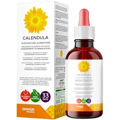 Immagine di Calendula In Gocce 100 ml Integratori Menopausa Gonfiore Addominale Flora Intima Ciclo Mestruale Super Concentrata Antinfiammatorio Naturale Integratore J.Armor Pharma