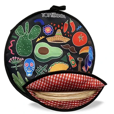 Immagine di Tortillada 30cm Scalda Tortilla/Microonde Contenitore in Cotone/Poliestere (Nero)