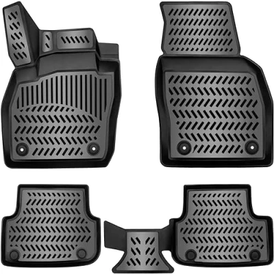 Immagine di ELMASLINE Set di tappetini in gomma 3D per VW T Cross 2018 2024 bordo alto accessori