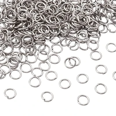Immagine di Craftdady, 2000 anelli aperti in acciaio inossidabile da 7 mm rotondi, 1 di spessore, piccoli connettori per la creazione gioielli