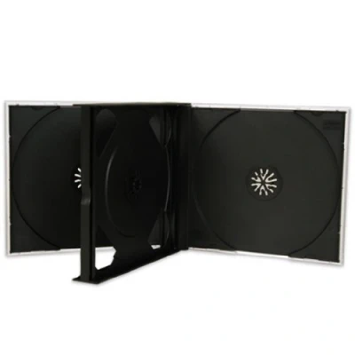 Immagine di Four Square Media Custodie a 4 tasche con base nera per CD / DVD, 10,4 mm, confezione da 10, colore: Nero