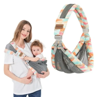 Immagine di IULONEE Marsupio Neonato Fascia Porta Bebè Elastica Traspirante Bebe Morbido Per Regolabile Portatile Neonati e Bambini Da 3 a 36 Mesi (Colorato)