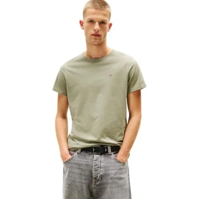 Immagine di Tommy Jeans Tjm Xslim Jersey Tee Dm0dm04411, Maglietta a Maniche Corte Uomo, Green (Utility Sage), XS