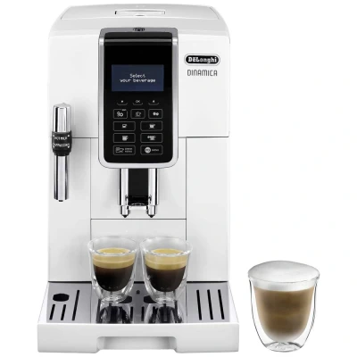 Immagine di De&#039;Longhi Dinamica ECAM350.35.W Macchina da caffè Automatica per chicchi e polvere di caffè, Cappuccino System, Capacità serbatoio 1.8 Litri, Spegnimento programmabile, Bianco