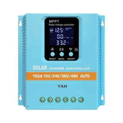 Immagine di Y&amp;H MPPT Regolatore di carica solare 100A 12V 24V 36V 48V display LCD regolazione intelligente max 100V ingresso Dual USB per piombo acido/litio