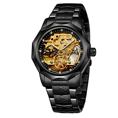 Immagine di Tourbillon Design Orologio da polso uomo analogico automatico in acciaio inossidabile, 8240 argento Blu
