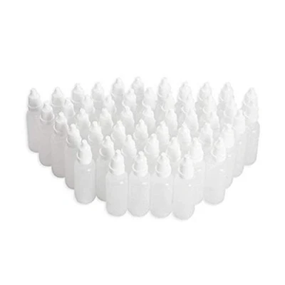 Immagine di VASANA Confezione da 50 flaconi contagocce di vuoti 10 ml in plastica morbida con tappi a vite e per olio essenziale, campione liquido, reagente cosmetico