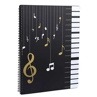 Immagine di Raccoglitore porta Spartiti Musicali, Cartelle Portaspartiti Per Fogli in Formato A4, clef Scrivibile Borsa Documenti Musicale Suonatori di Strumenti