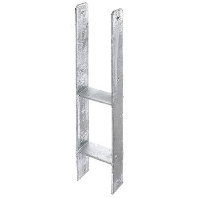 Immagine di Alberts 203931 Supporto per palo ad H, zincato a caldo, larghezza netta 116 mm, altezza totale 600 spessore materiale 5 mm