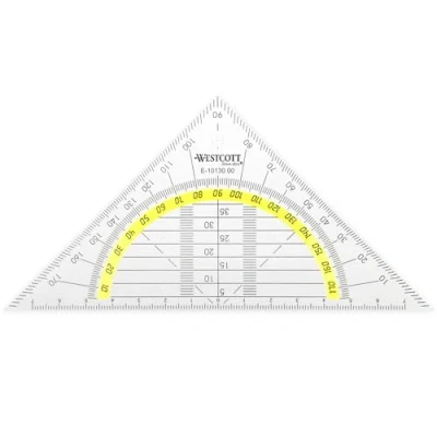 Immagine di Westcott goniometro 14 cm in plastica trasparente con Scala gialla tecnica E per scuola, università o ufficio 10130 00