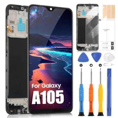 Immagine di LCD Schermo per Samsung Galaxy A10 2019 A105 A105F Display Touch Digitizer Glass di Ricambio Assembly (Nero con Cornice)