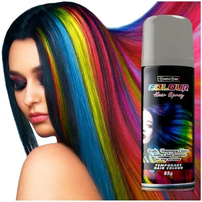 Immagine di Spray Colore Temporaneo per Capelli, Bomboletta Lacca Colorata 200ml (Argento)