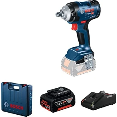 Immagine di Bosch Professional Sistema 18 V: avvitatore a percussione wireless GDS V 400 (2 GBA 5,0 Ah, caricatore rapido GAL 40, valigia)