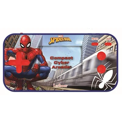 Immagine di Lexibook, Spider Man, Cyber Arcade compatto, console portatile, 150 giochi, schermo LCD a colori, funzionamento batteria, blu/rosso, JL2367SP