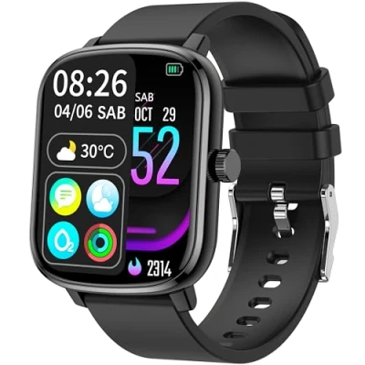 Immagine di KALINCO Smartwatch Uomo Donna 1,69&#039;&#039;, 100+ Sports Orologio, WhatsApp Notifica, Monitoraggio Pressione Sanguigna SpO2 Sonno, 24H Cardiofrequenzimetro, IP67 Impermeabile, Compatibile con Android iOS