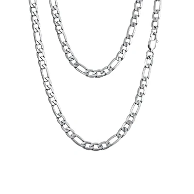 Immagine di PROSTEEL Collana catena figaro 6 mm di larghezza 60 cm lunghezza argento acciaio inossidabile