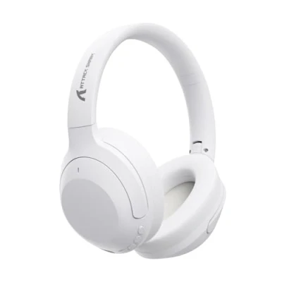 Immagine di ATTACK SHARK G300 Cuffie Wireless con ANC, Ultra Leggere e Pieghevoli Over Ear, Connessione Wired/Bluetooth, 20 Ore di Riproduzione, Microfono Integrato per Comunicazione Hands Free Bianco