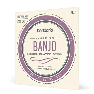 Immagine di D&#039;Addario EJ57 5 String Banjo Strings, Nickel, Custom Medium, 11 22