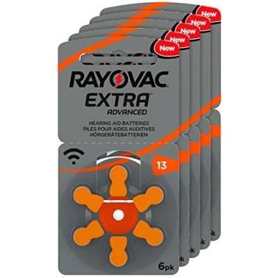 Immagine di Rayovac Batterie per apparecchi acustici “13 Extra Advanced, 1,45 V, 310 mAh, 5 confezioni da 6 pezzi