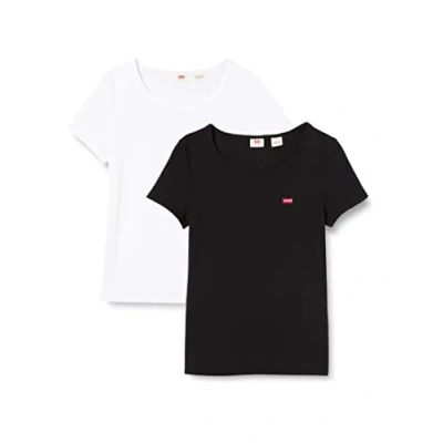 Immagine di Levi&#039;s 2pack Crewneck Tee 2 Pack White +/M, T shirt Donna, +/Mineral Black, S