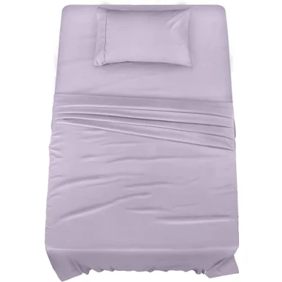 Immagine di Utopia Bedding Set di lenzuola doppie 3 pezzi microfibra spazzolata termoretraibile e resistente allo sbiadimento facile da pulire (doppio, lavanda)