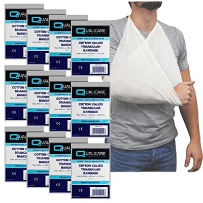 Immagine di Qualicare cotone Calico Triangular lesioni del braccio, braccio di supporto da spalla 12 pezzi