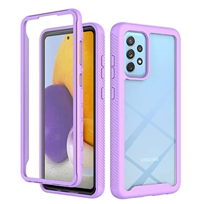 Immagine di XINNI Cover per Samsung Galaxy A52S(A52 4G 5G), Protezione Schermo Integrata 360 Gradi Antiurto Custodia, Rugged Doppia Faccia Bumper Trasparente Full Guscio Fronte Retro Case, Viola Chiaro