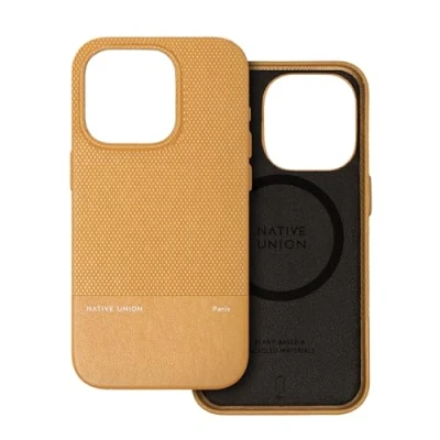 Immagine di Native Union Custodia (Re) Classic Compatibile con MagSafe Realizzata materiali riciclati e di origine vegetale Protezione antigraffio 1,8 metri per iPhone 15 Pro (Kraft)