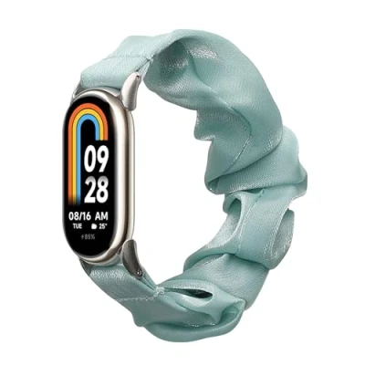 Immagine di kwmobile Cinturino Ricambio Smartwatch Compatibile con Xiaomi Mi Band 8 / 9 Elastico Capelli Morbido verde 14 19 cm