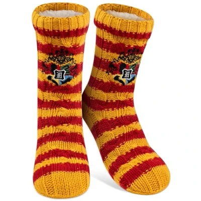 Immagine di Harry Potter, calzini da casa a maglia, con fodera in sherpa, per donna, morbidi, invernali, caldi, taglia unica, Arancione/Rosso, 38 43