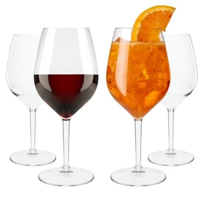 Immagine di WUITOKI Calici in plastica premium (Tritan), set da 4, 51cl, lavabili lavastoviglie, infrangibili, privo di BPA