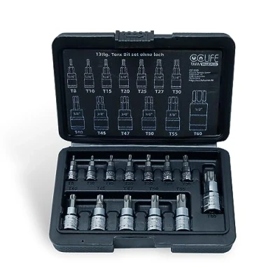 Immagine di CCLIFE 13 pezzi Set chiavi Torx bit T8 T60 S2 Acciaio, a bussola Per Le Automobili L&#039;Attrezzatura Della Famigli