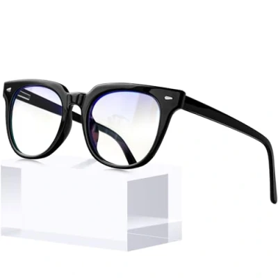 Immagine di KANASTAL Occhiali Luce Blu Neri Uomo Donna anti Riflesso Filtro Riposanti Affaticamento Lenti Trasparenti Quadrati Blue Light Blocking Glasses Per Computer/PC/Gaming/TV Montatura Nero