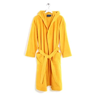 Immagine di Caleffi Minorca Accappatoio con Cappuccio, Cotone, Giallo Sole, L, 75804